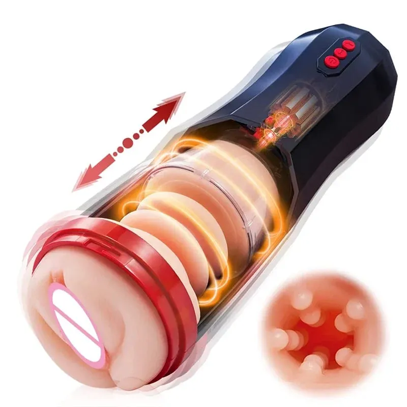 Masturbateur mâle rétractable entièrement automatique chatte de poche vibrateur Anal Vaginal tasse d'avion jouets sexuels pour adultes pour hommes