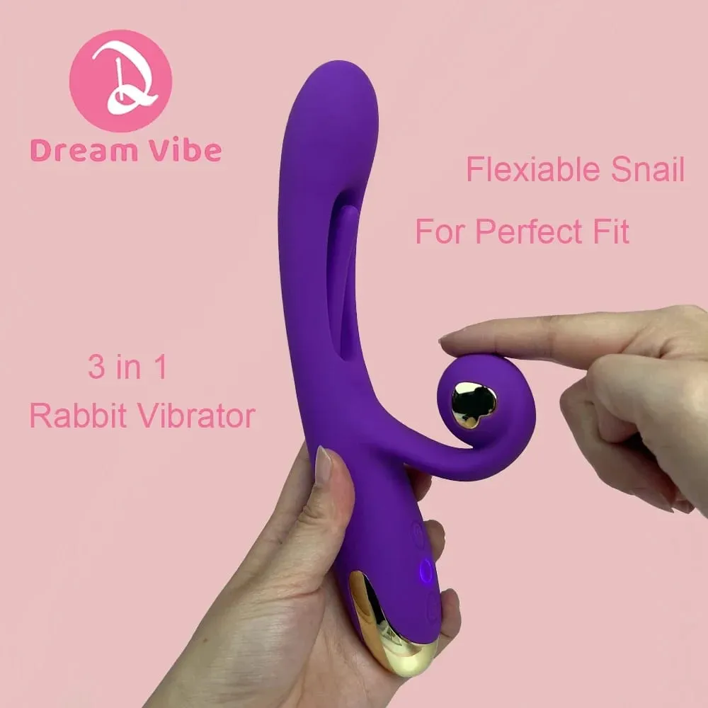 3 in 1 Snail Vibrator Flapping Tapping Tongue Flexiable Snail Penetration G Spot at Clitorial Sex Toy para sa Babae Pleasure 18+ Laruan — image 3