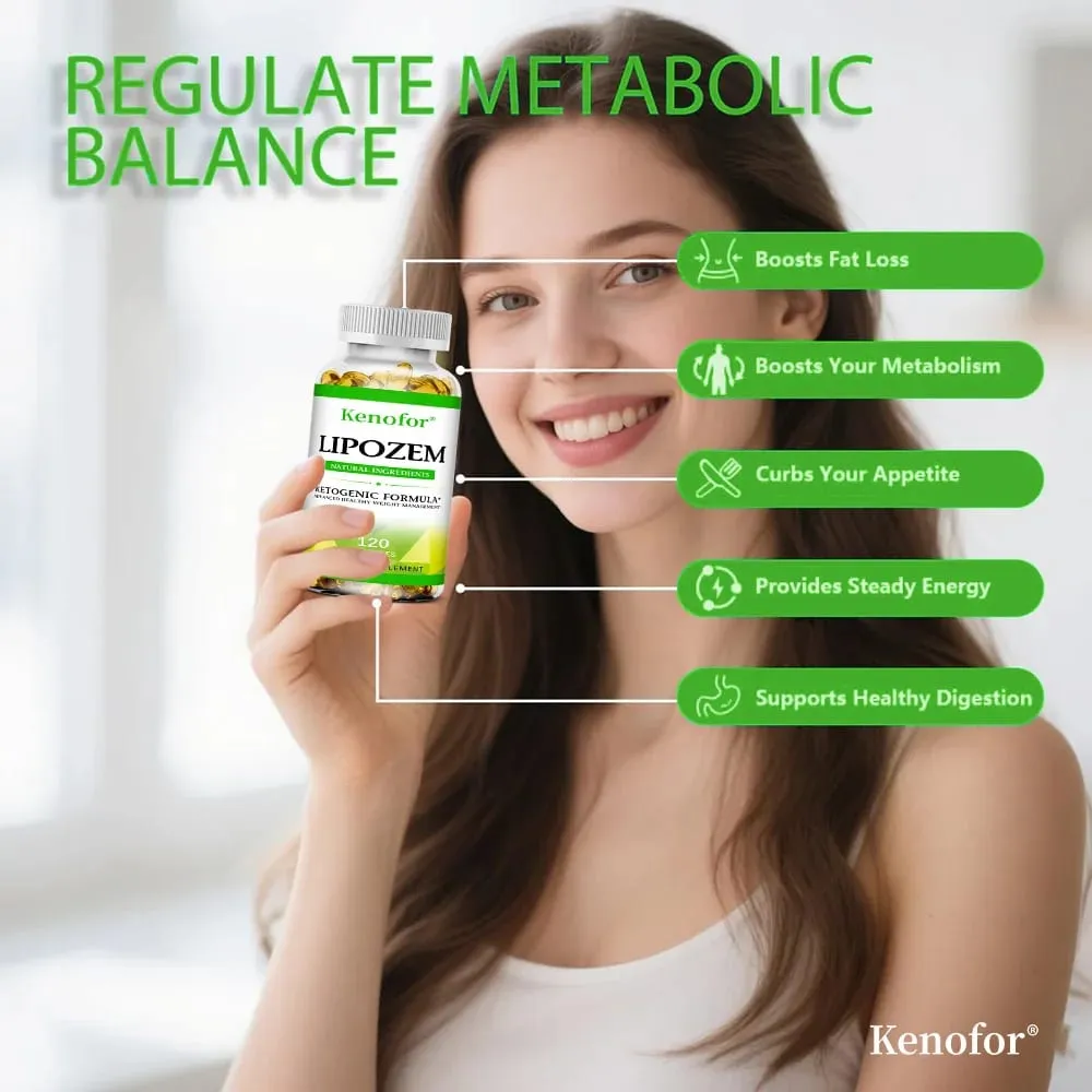 Natural Lipozem Capsules - Digestive Health Appetite Suppression Metabolism Weight Management — image 3