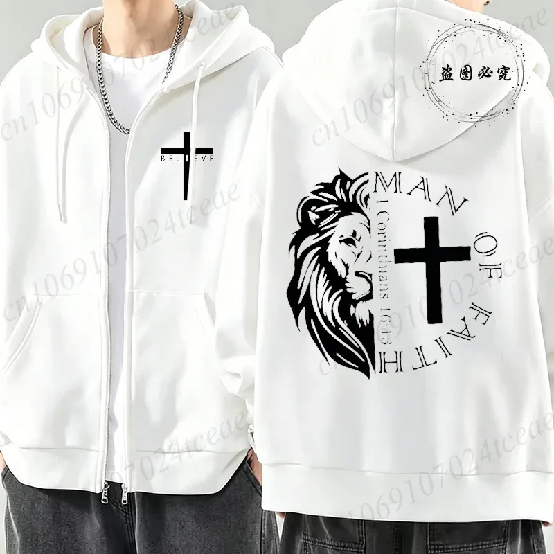 New Fashion Zipper Hoodies Christ Jesus Cross Print Men Hoodies Sweatshirts Fleece Hip Hop Street Hoodie Zip Up Sweatshirts Top — image 24