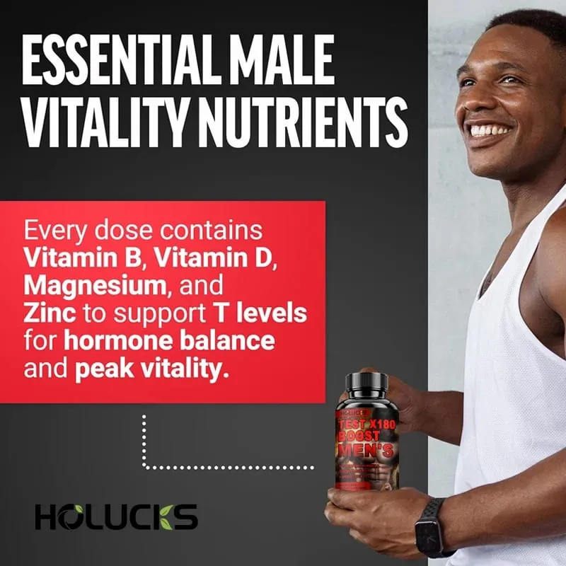Natural Male Test Booster Supplement with Boron & Vitamin Blend Support Vitality Stamina Endurance & Physical Vigor — image 3