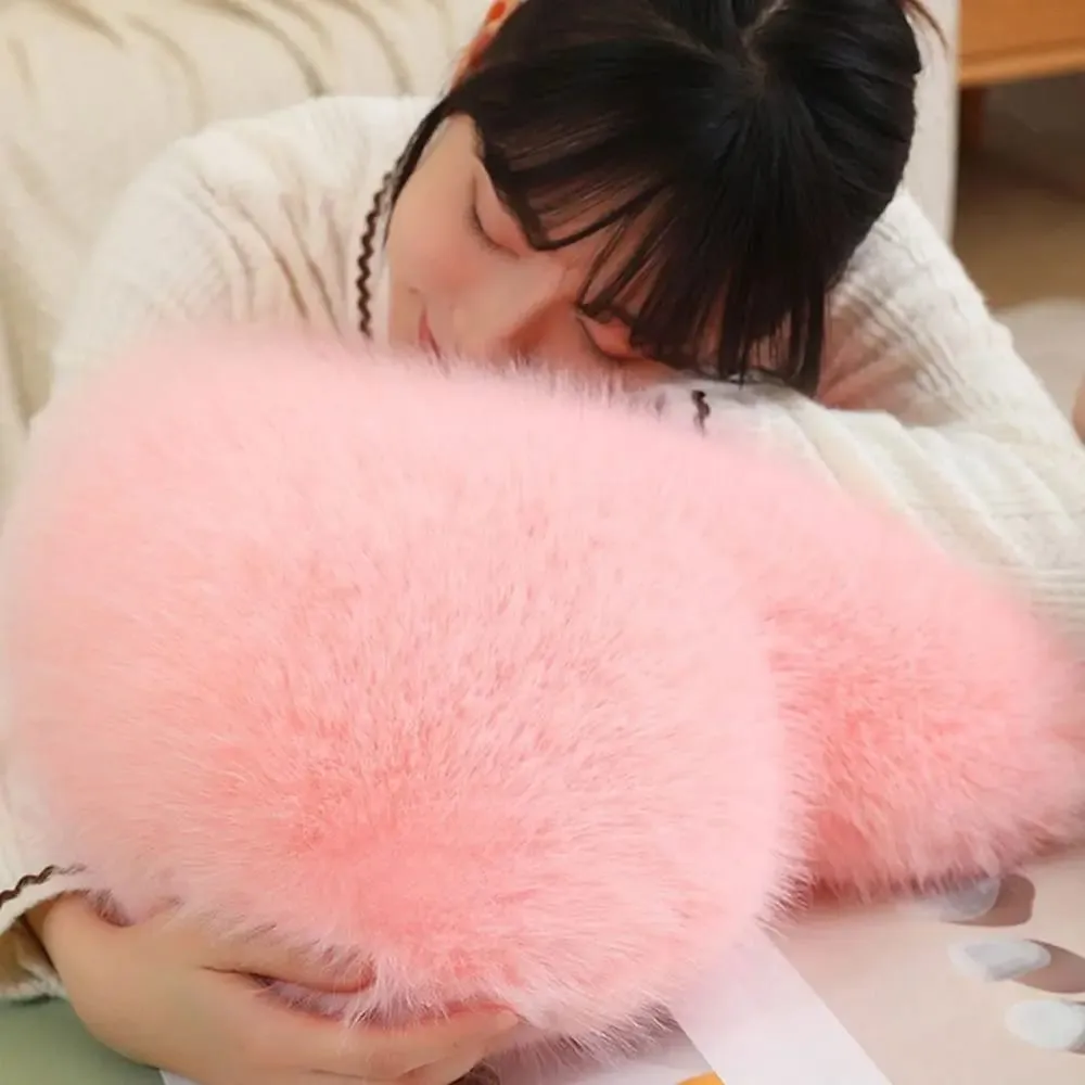 New Fur Heart Pillow Pink Color Love Heart Shaped Soft Pillow PP Cotton Fluffy Stuffed Pillow for Birthday — image 9