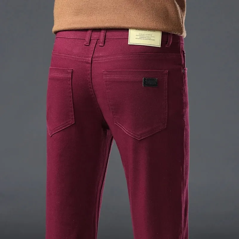 2026 98% Cotton Elastic Cotton Jeans Men's Spring Slim Straight Denim Pants Comfort Large Size Korean Business Casual Trousers — image 4