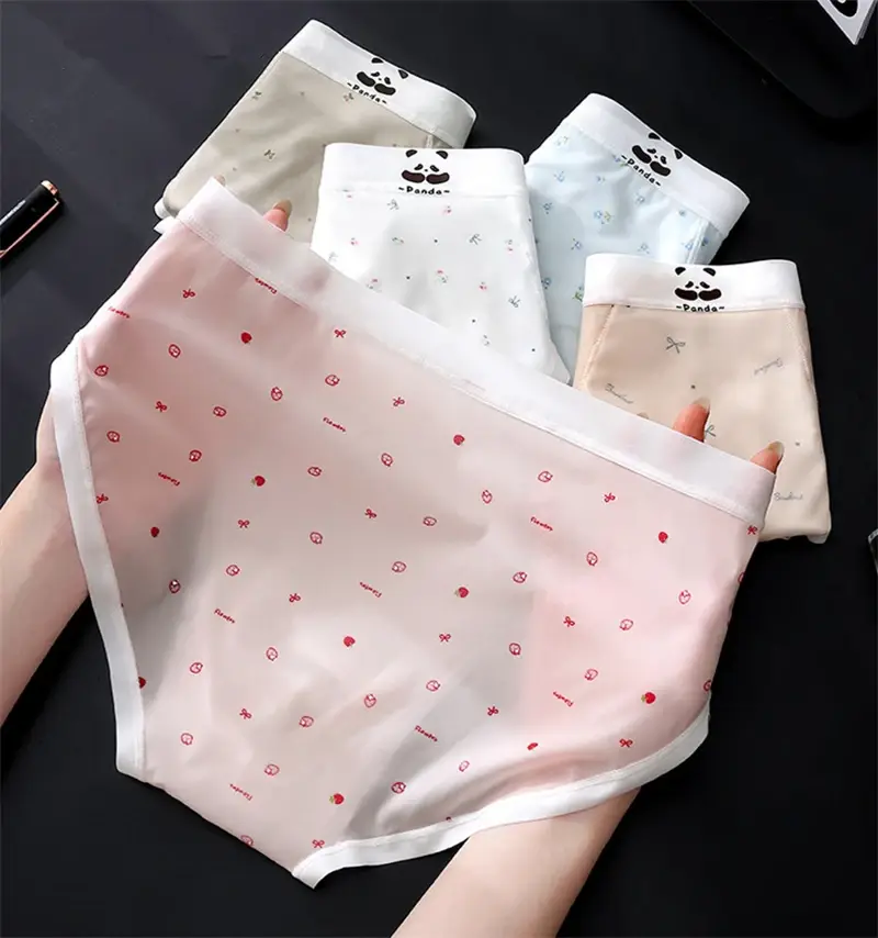 Bagong Bare feel panlalaking panloob na naka-print na sissy cuecas masculino ice silk sexys tøy men cueca thin seamless calzoncillos hombre — image 3