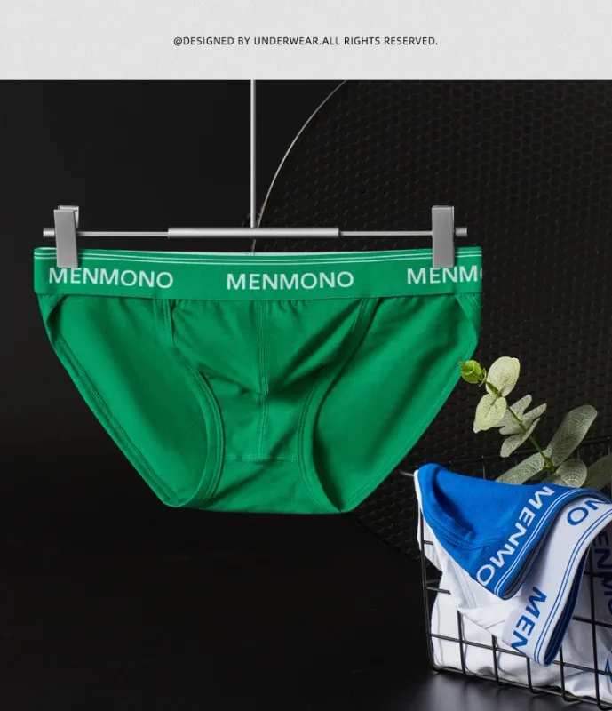 MEN cotton tide men's triangle bagong sexy low waist slim breathable youth personality U convex underwear men. — image 10