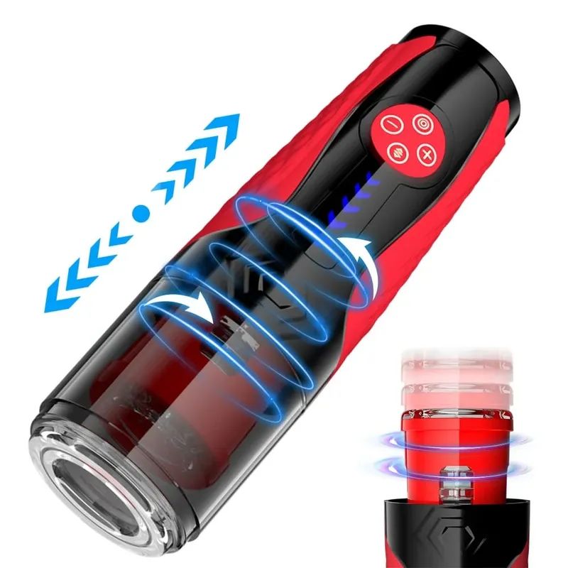 Thrusting Rotation Masturbator Cup for Men Penis Pump Blowjob Adult Sex Toy Stroker Piston Automatic Telescopic Male Mastubator