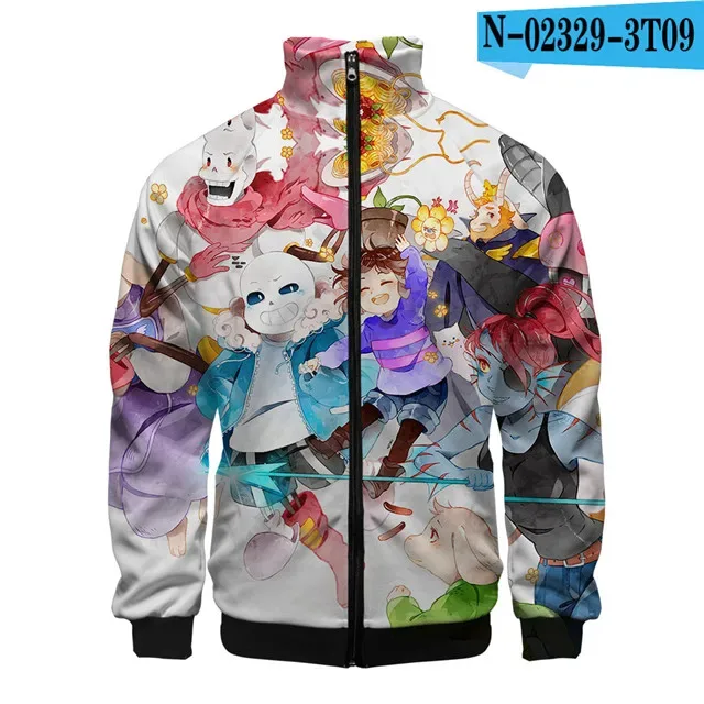 Luxo popular sans undertale 3d impressão zíper raglan jaqueta blusão meninos/meninas confortáveis gola jaquetas casacos — image 32