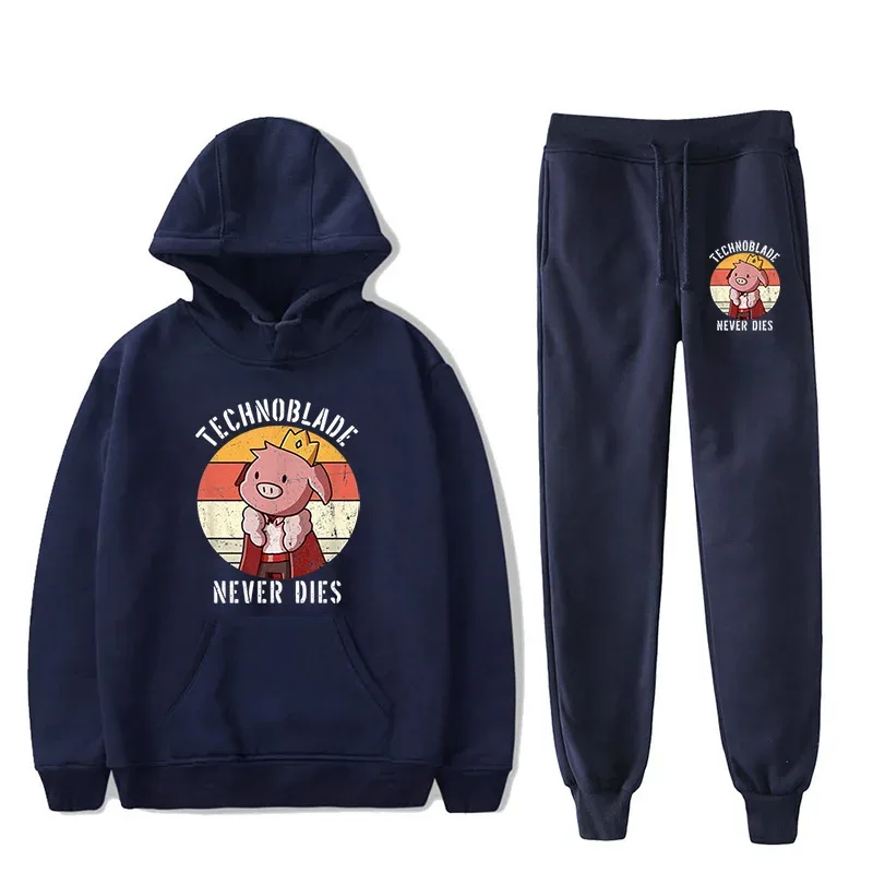 Harajuku Comfortable technoblade Print Sweatshirt Sweatpants Suit Men/Women Hoodies+ Trousers Suit Cute 2 Piece Set Clothes — image 17