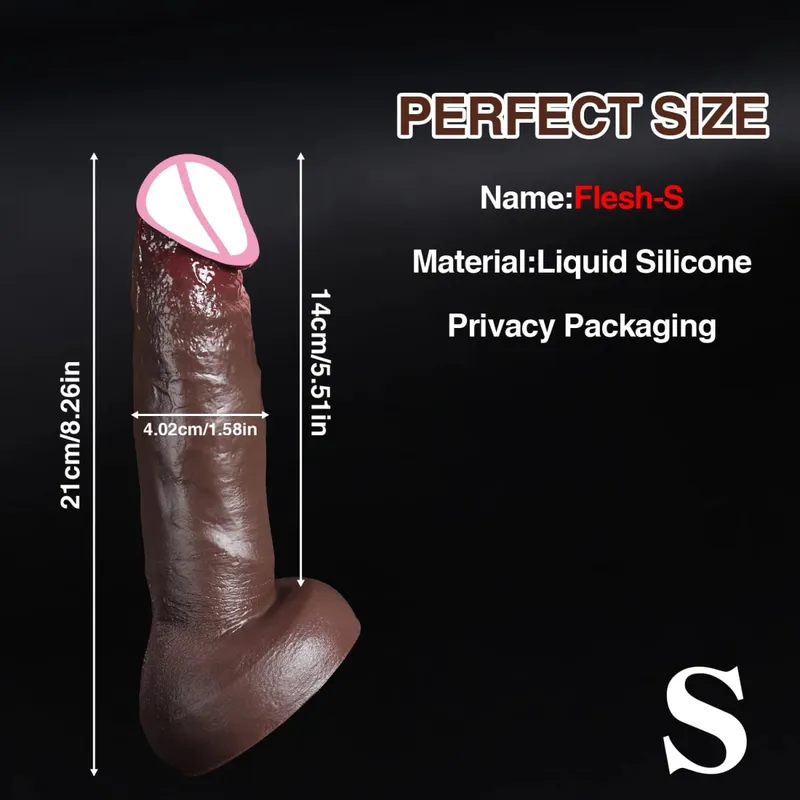 Billig Mjuk hud Känns Realistisk Tjock Dildo Gay Masturbators Silikon Dick Stor sugkopp Penis Analplugg Sexleksak för män Kvinnor — image 8