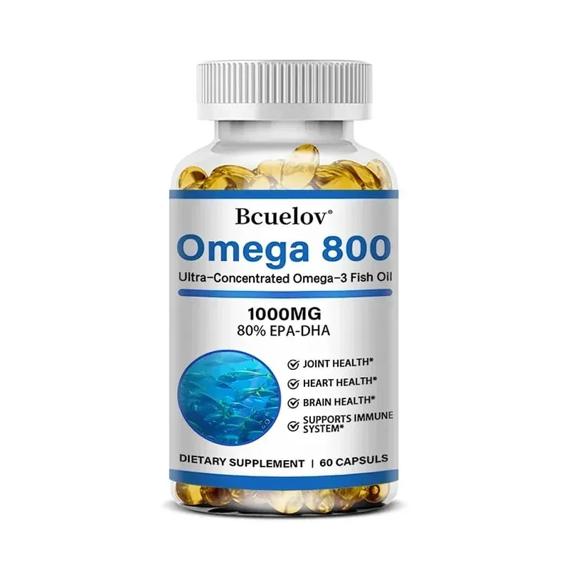 Bcuelov óleo de peixe ômega 3 suplementos 1000 mg cápsulas moles óleo de peixe ômega 3 para suporte saudável do coração e cérebro 30/60/120 cápsulas — image 9