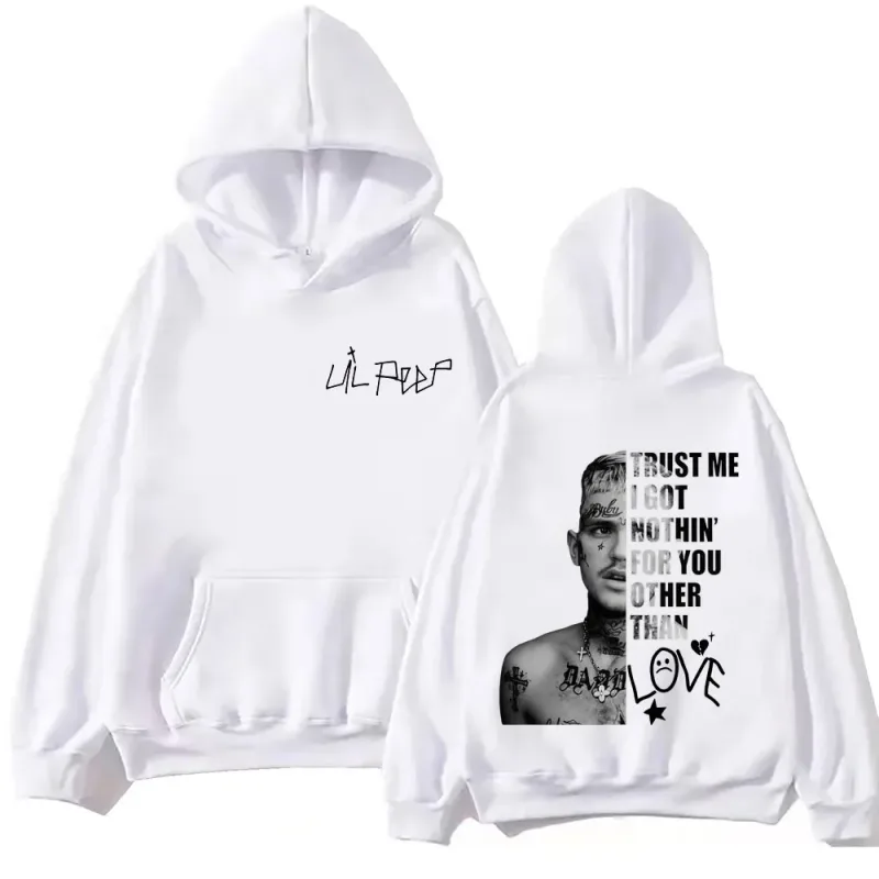 Rapper Lil Peep Merch Hoodies Homens Mulheres Roupas Hip Hop Vintage Pullovers Moda Casual Oversized Moletom Com Capuz Streetwear — image 2