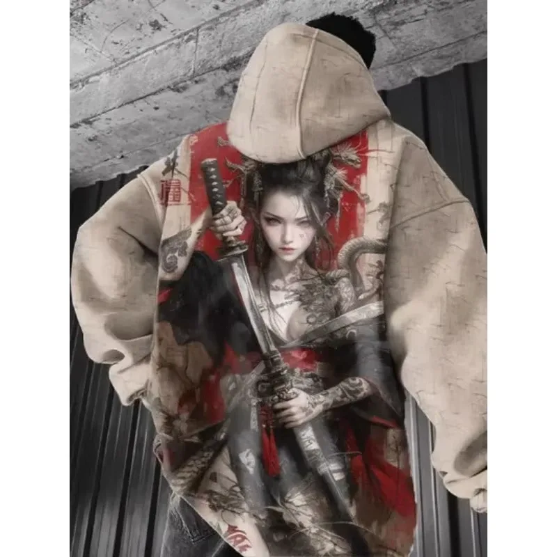 Japansk anime 3d-tryck luvtröja Män Kvinnor Mode Sexig Samurai träningsoverall Fritidskläder Luvtröja Höst Vinterkläder Y2k kappa — image 8