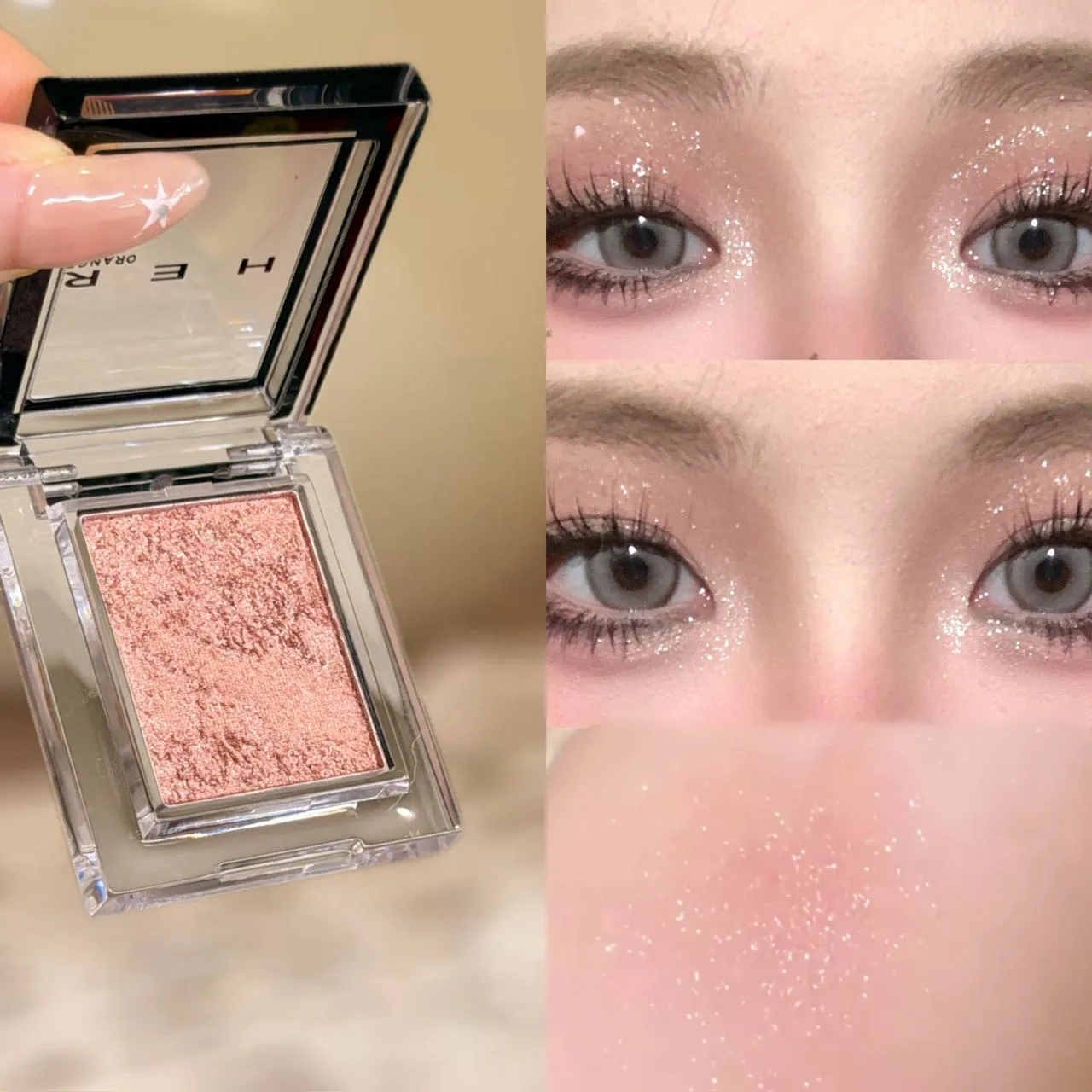 Monochrome Blue Metallic Eyeshadow Diamond Glitter Green Eye Shadow Highlighter Palette Sparkling Pearlescent Purple Eyes Makeup — image 5