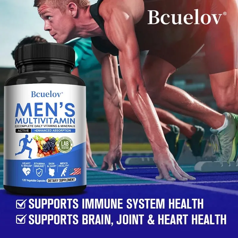 Multivitamin for Men - Daily Multivitamin for Energy Focus & Brain Men's Health Complex Non-GMO120 120 Vegetarian Capsules — image 6