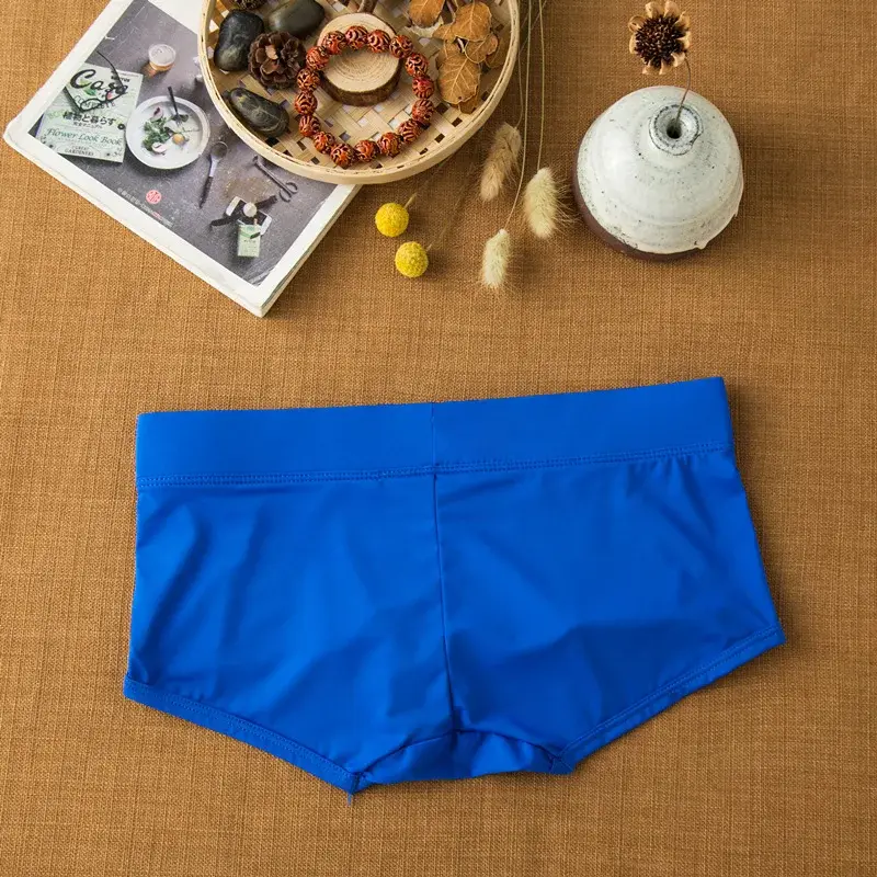 Cueca masculina de seda com leite de ângulo plano, confortável e adequada para a pele, respirável, sedosa, suave, secagem rápida, boxers baixos — image 8