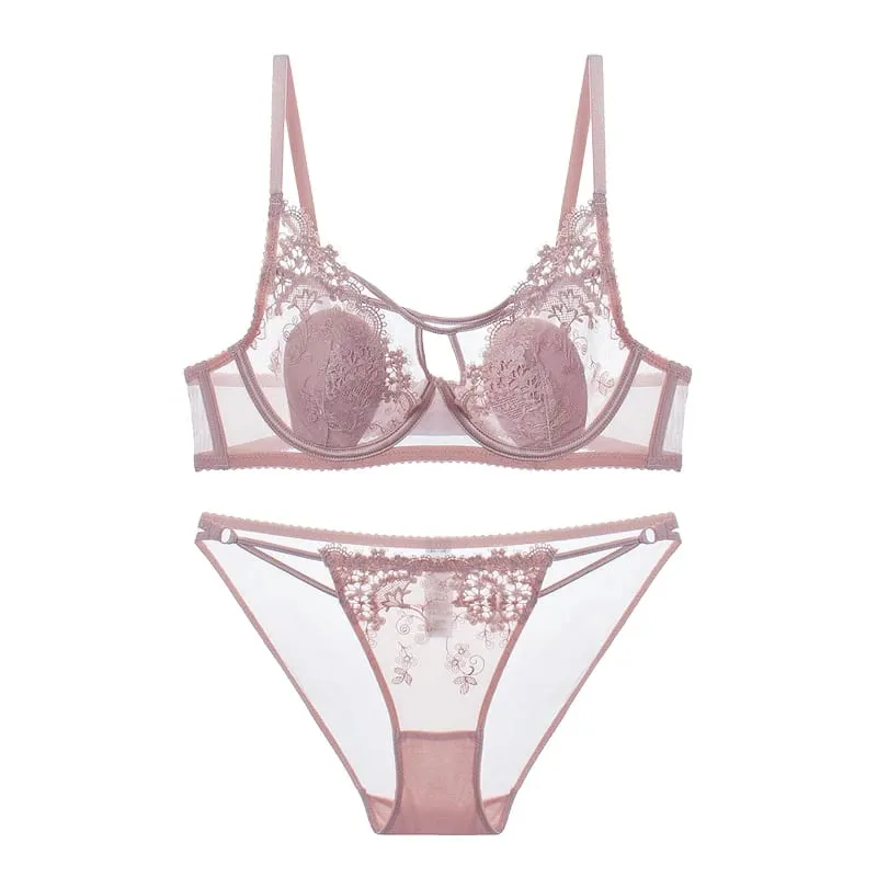 Light Luxury French Lace Underwire Cross Bra Set Bunny Ears Cup Light Luxury Lingerie Sexy Women Flash Sale — image 8