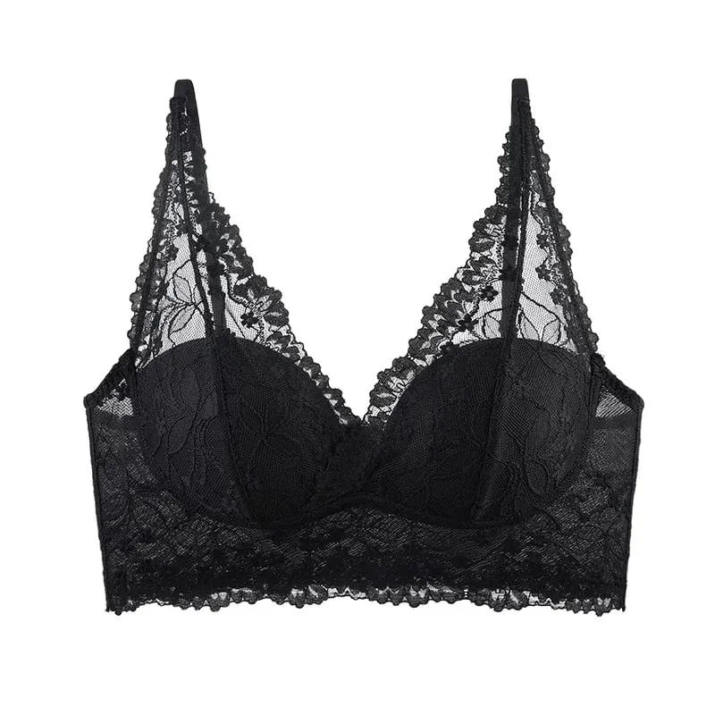 Light luxury lace sexy lingerie for women push-up bra for small busts side breast support vest-style beautiful back thin st — image 7