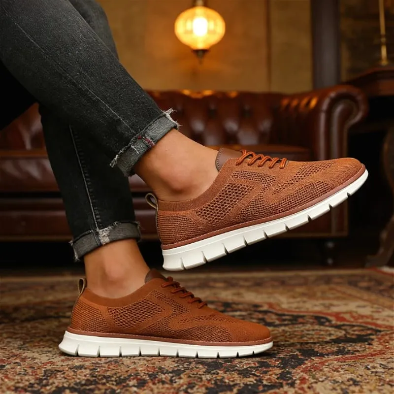 Outdoor Men Causal Sneakers Lightweight Breathable Mesh Soft Sold Walking Shoes Comfortable Shock-absorbing Trendy Shoes for Men — image 7