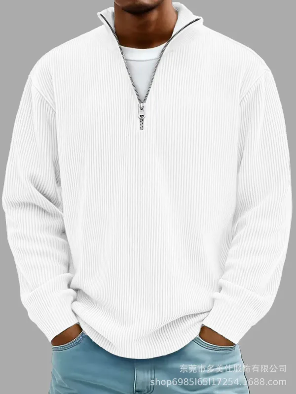 Panlalaking Autumn Winter Stand-Collar Zip-Up Sweatshirt Loose Long Sleeve Casual Daily Outdoor Fashion Trendy Panlalaking Panlabas na Kasuotan — image 6