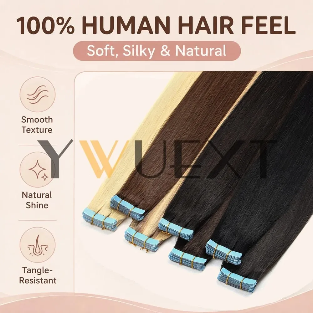 Tape In Human Hair Extensions 10Pcs/30g Per Pack Remy Real Human Hair Straight Natural Black Brown Blonde Multi‑Colors Seamless Skin Weft Tape Hair Extensions For Women — image 4