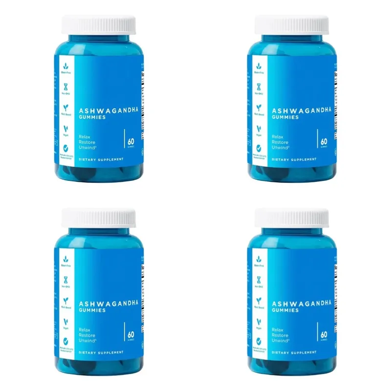 Conjunto de gomas de 3 pacotes: Ashwagandha para alívio do estresse, probióticos para a saúde intestinal + suplemento ACV Detox vegano sem glúten 60 ct cada — image 8
