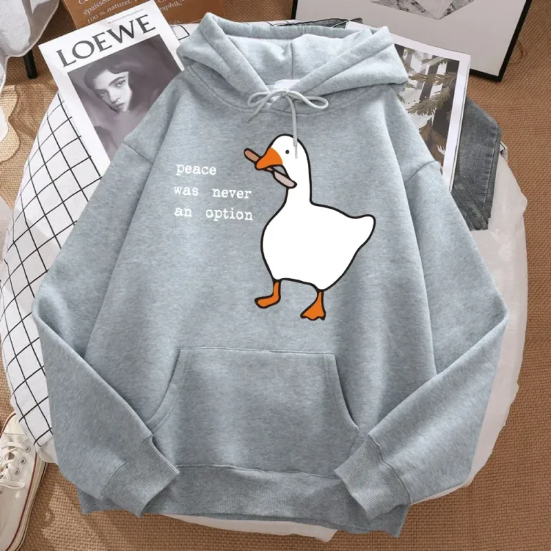Fred var aldrig en mulighed Trykt sweatshirt til mænd Street Oversize Efterår Hætte Hipster Bløde hættetrøjer Hip Hop Varmt Sportstøj — image 5