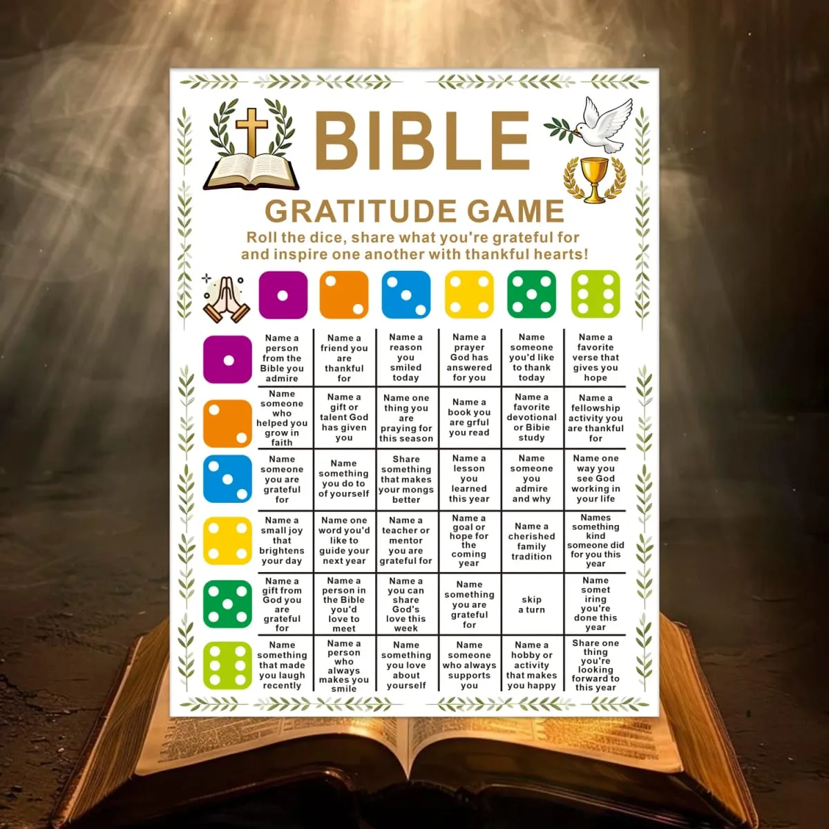 Bible Gratitude Games & Bible Dice Games (Without Dice) Christmas Party Games Christmas Cheerful Religious Game Style Adult — image 3