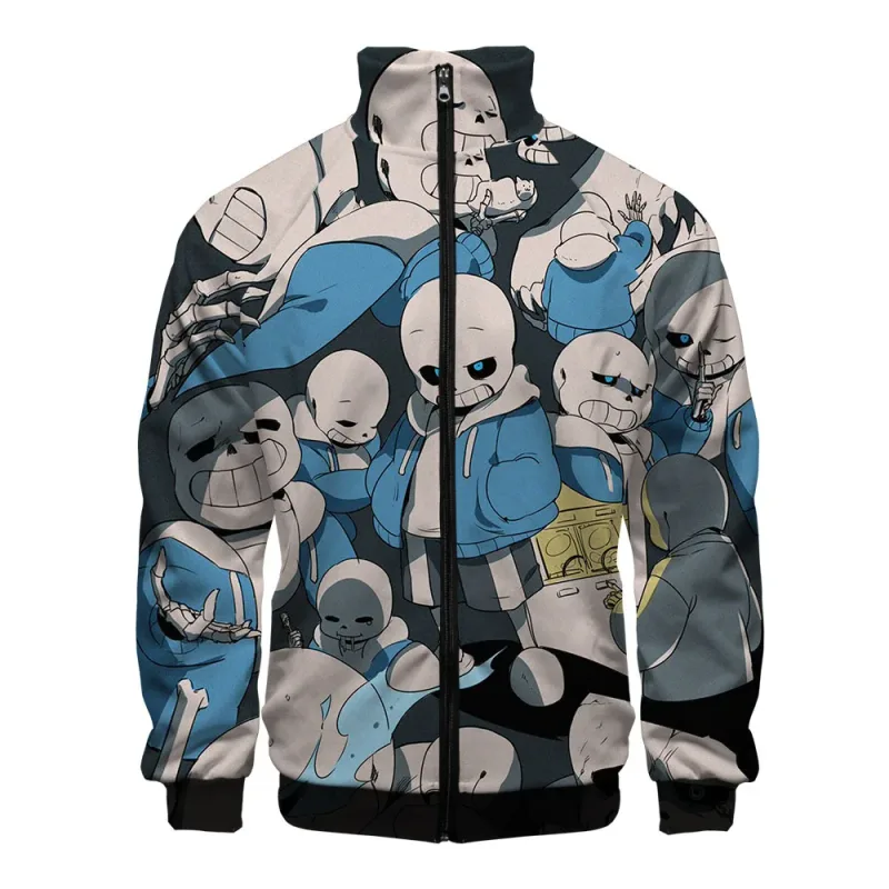 Luxo popular sans undertale 3d impressão zíper raglan jaqueta blusão meninos/meninas confortáveis gola jaquetas casacos — image 27