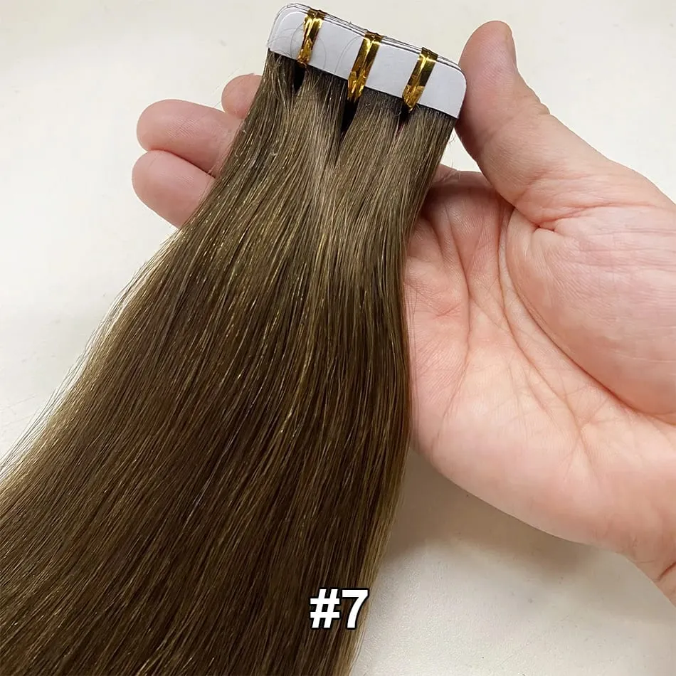 Full Shine Tape In 100% Remy Human Hair Straight Double Sided Blonde Comfortable Silky Natural Tape Ins For Women — image 12