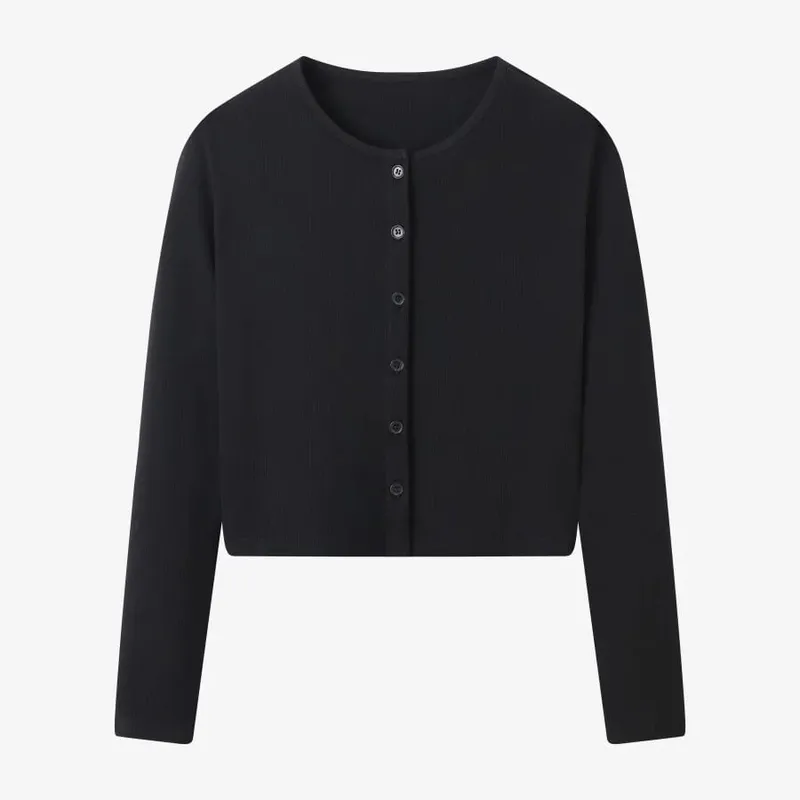 AS AW25 Patchwork dress round neck ribbing top + skirt + cardigan pambabaeng damit — image 10