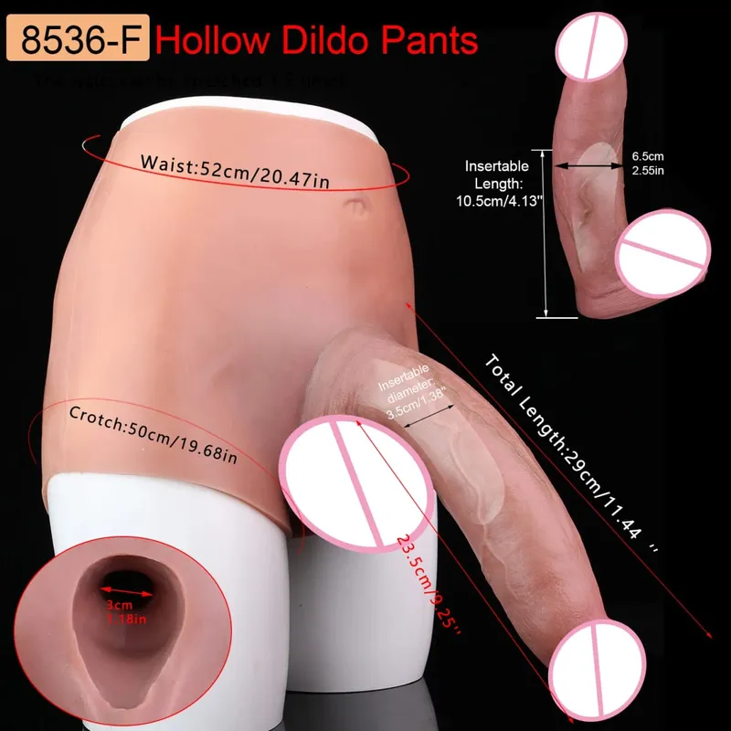 Thick Hollow Dildo Male Strap-On Huge Hollow Dildo Dick Extender Silicone Realistic Large Penis Sex Toy For Couples Sex — image 2