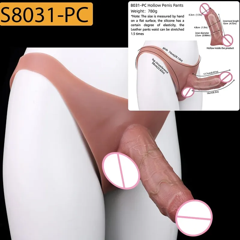 Strap-On Lifelike Penis Cover насадка на член Large Hollow DildoPants Intim vuxen sexleksak för par Sex — image 31