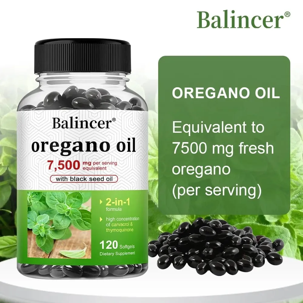 Óleo de orégano 7 500 mg com óleo de semente preta - alto suporte de carvacrol, músculo digestivo, nervo ósseo e saúde imunológica — image 4