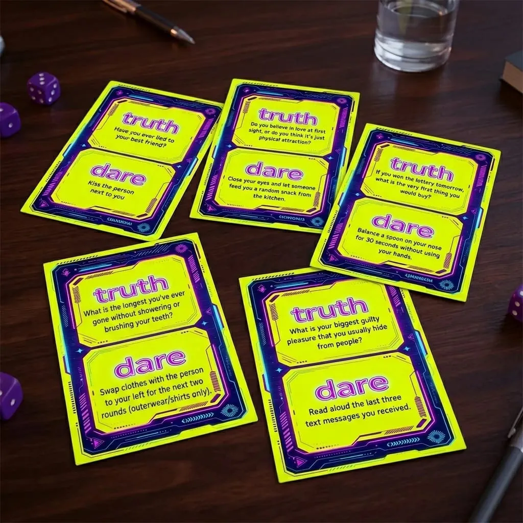50 PCS Funny Truth or Dare Challenge Cards Adult Friends Night Out Tabletop Games Autumn Winter Halloween Christmas Essentials