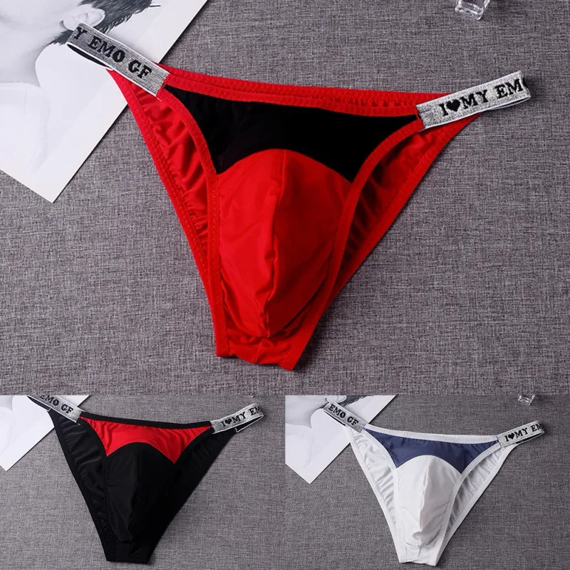 1PC Men Sexy Underwear Briefs Minimalist Sexy T-shaped Pants Low Waist Pouch Panties Breathable Thin Underpants