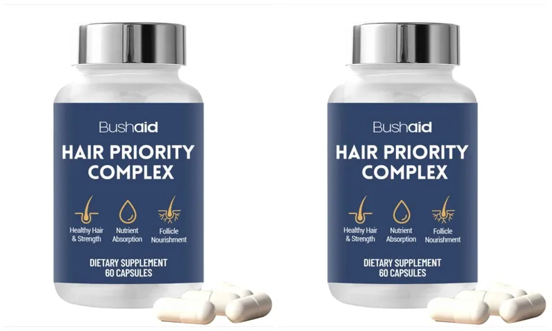 BushAid Hair Nutrition Capsules with Biotin Hydrolyzed Keratin Peptides Zinc and L-Leucine for Daily Hair Wellness 60 Count — image 8