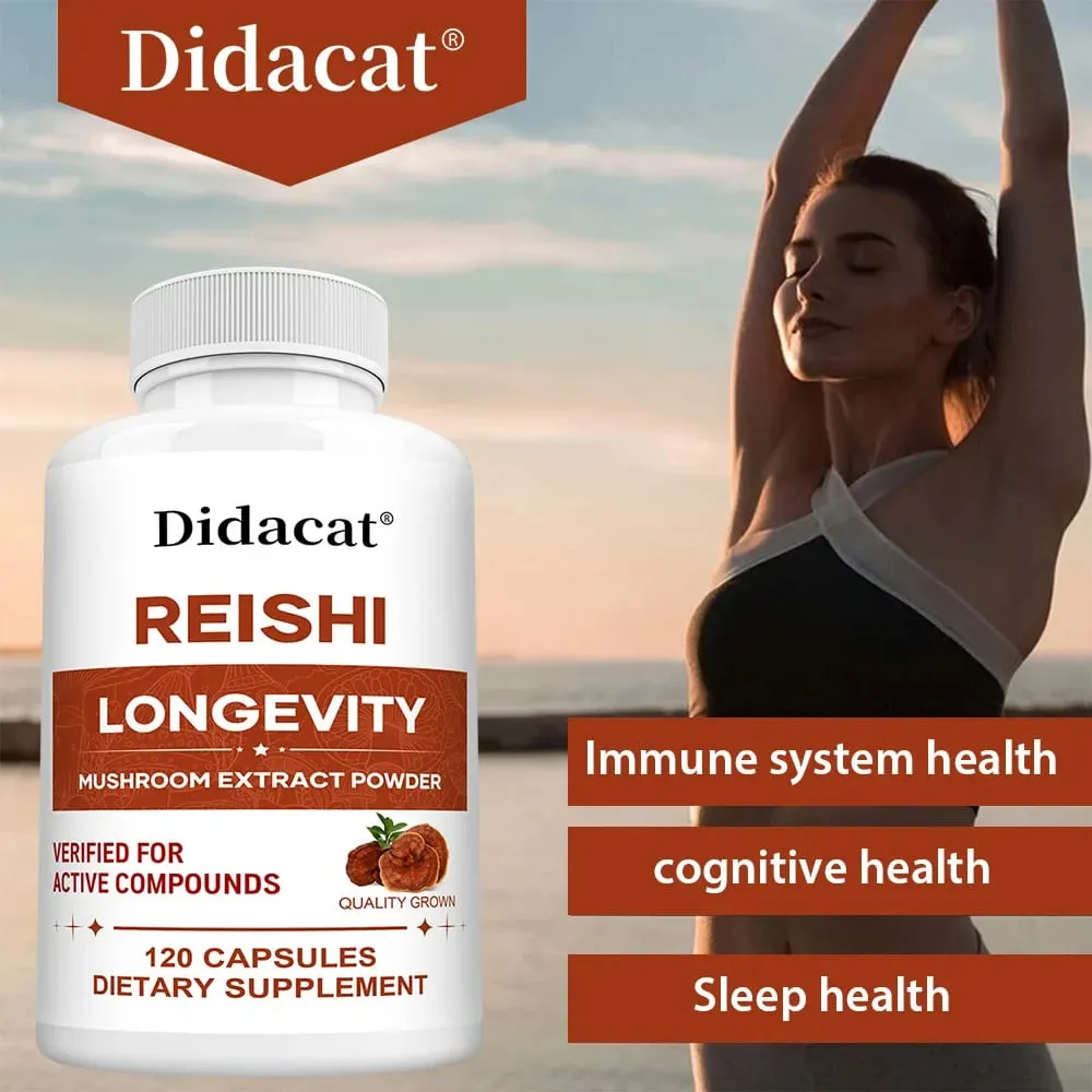 Reishi Extract Mushroom Supplements - Helps Boost The Immune System Supports Heart Health and Improved Sleep and Relaxation — image 2