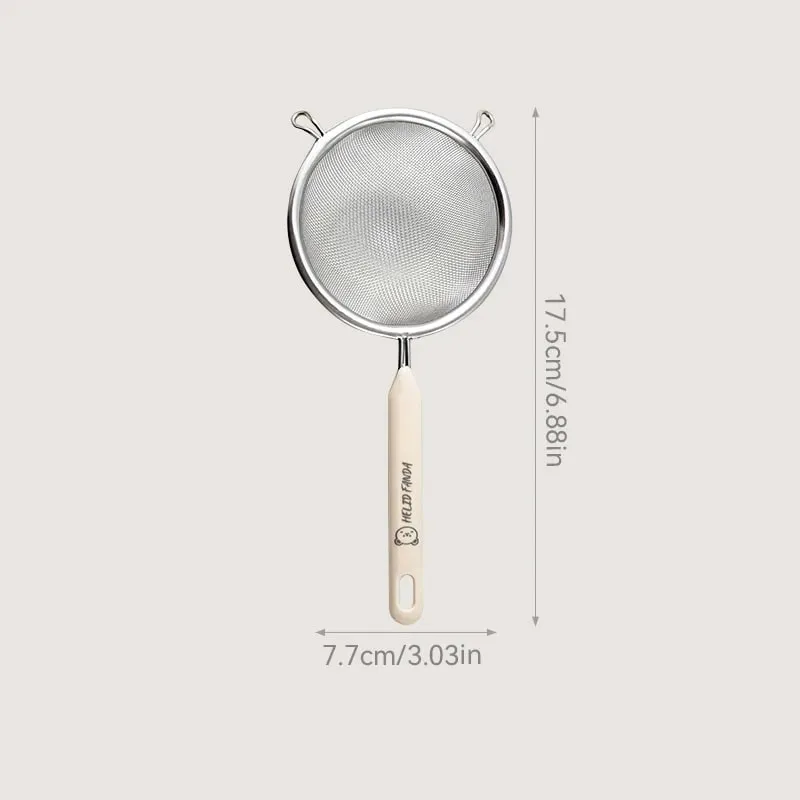 Durable 304 Stainless Steel Residue Filter With Plastic Handle Fine Mesh Strainer Flour Sieve Oil Skimmer Spoon Kitchen Utensils
