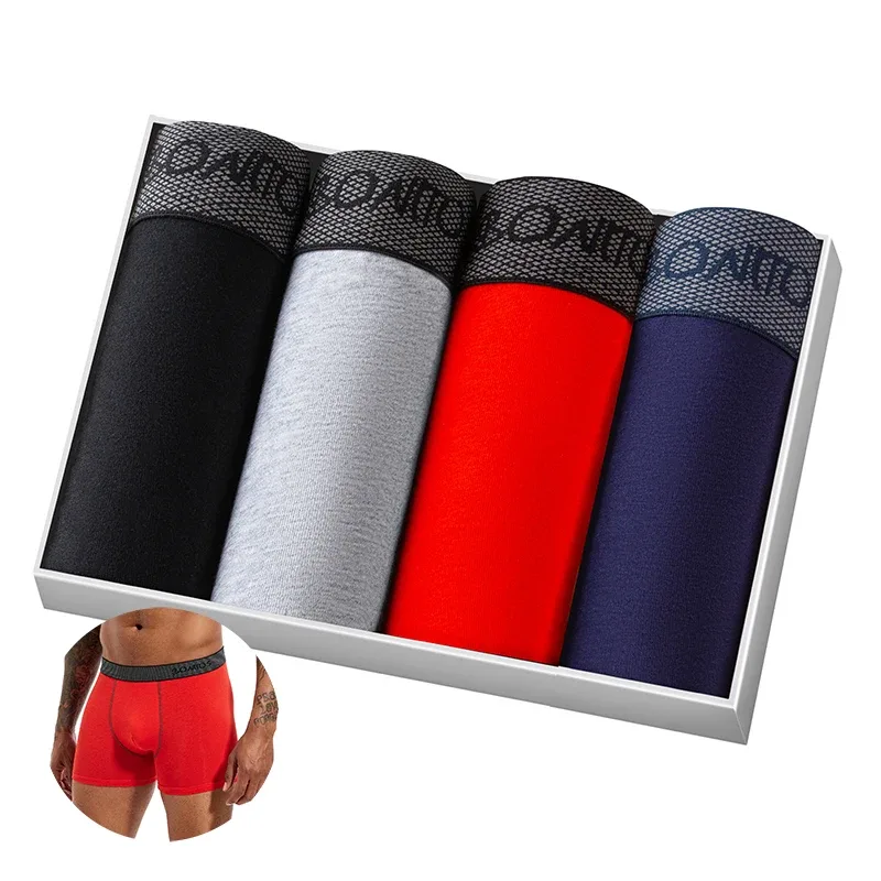 4 pçs boxers de algodão para o homem roupa interior de alta qualidade calcinha masculina clássico shorts carta cintura boxer briefs