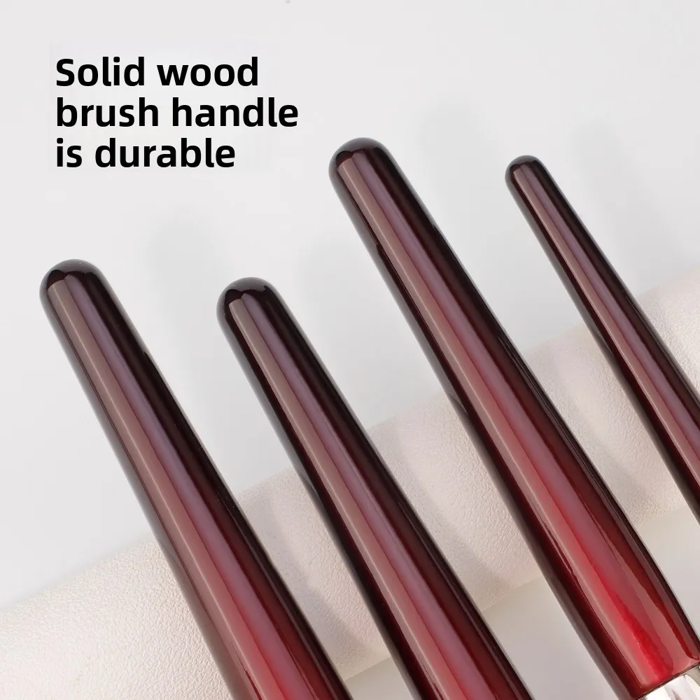 15 Professional Makeup Brushes Solid Wood Handle Aluminum Tube Makeup Brush Set Soft Multi-functional Beauty Tool — image 3