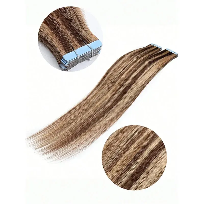Jessie's Wig #4P27 Piano Highlight 16-26 Inches 50g 20pcs/pack Tape In Human Hair Extensions Real Human Hair Silky Straight — image 3