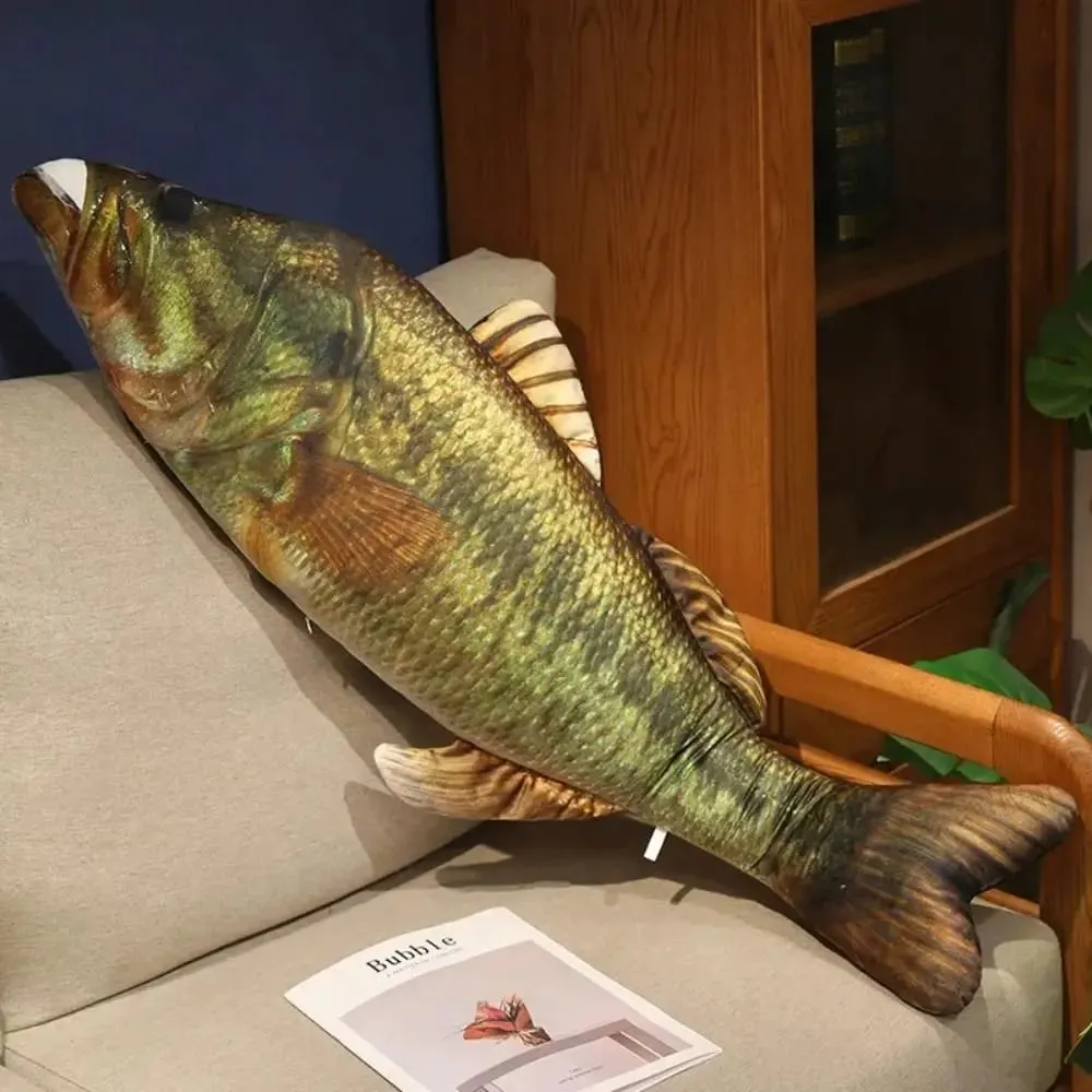 Perch Simulation Fish Plush Pillow Grouper Stuffed Cartoon Fish Plush Toy Soft Lovely Fish Anime Pillow Dolls Living Room — image 5
