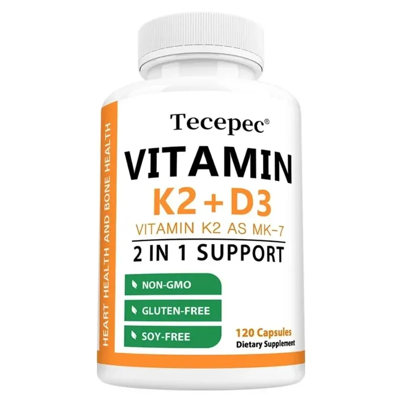 Vitamin D3 + K2 Softgels 2-in-1 Complex Bone Teeth & Immune Health Support Immune System Booster