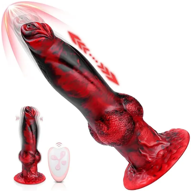 Empurrando dragão vibrador vibrador brinquedos sexuais 10 "4in1 monstro controle remoto grosso vibrador ventosa vibrador anal brinquedos adulto produto