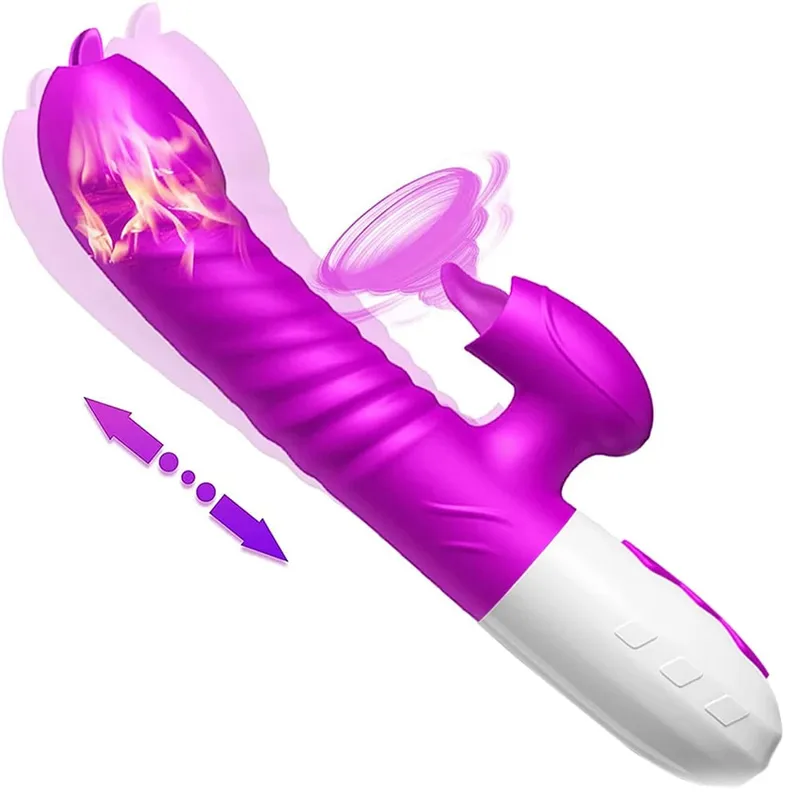 Mabilis na Orgasm Vibrator Dildo Para sa mga Babae Pagdila Heating Vibrator Klitoris G-Spot Stimulator Vibro Babae Clit Sucker Pang-adultong Sex Toy
