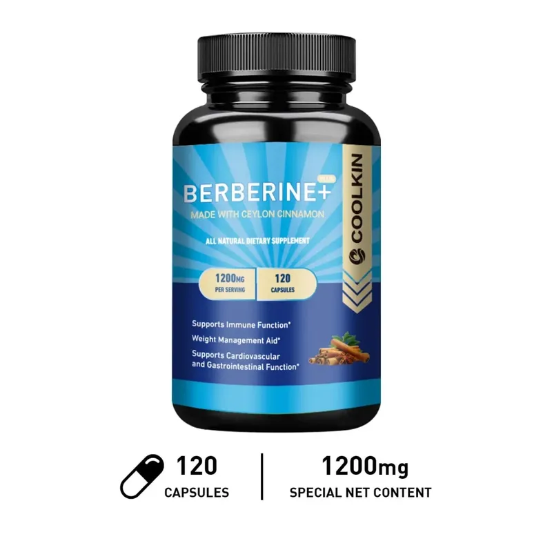 Premium Berberine HCl 1200 Mg Plus Organic Ceylon Cinnamon - Suplemen Pengurusan Berat Sokongan Sistem Imun