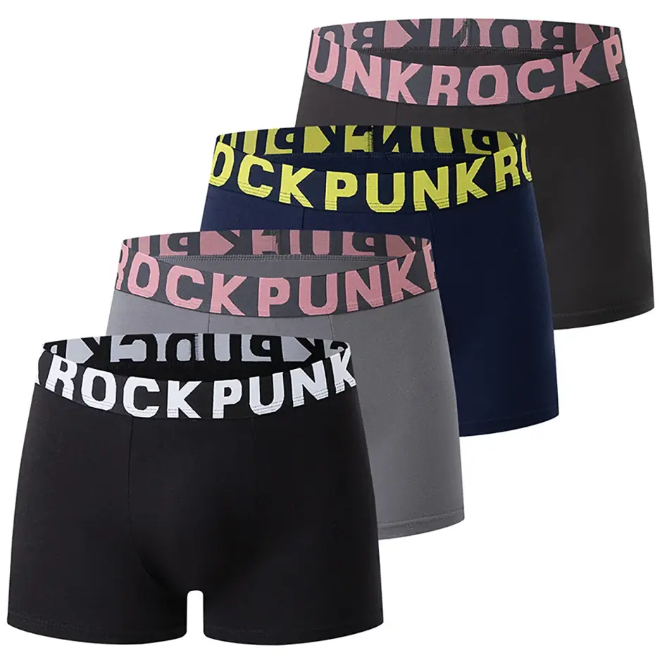 4/10 Piece Set Of Multi-color Men's Underwear Comfortable And Soft Cotton Flat Angle Pants Elastic Waist Sports Base Shorts — image 2
