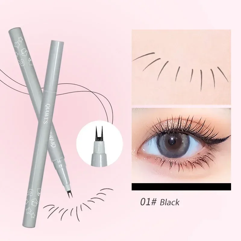 Double-claw Liquid Eyeliner Ultra-thin 2 Fork Tip Waterproof Quick-drying Lower Eyelashes Eyeliner Pencil Sweat-proof Eye Makeup