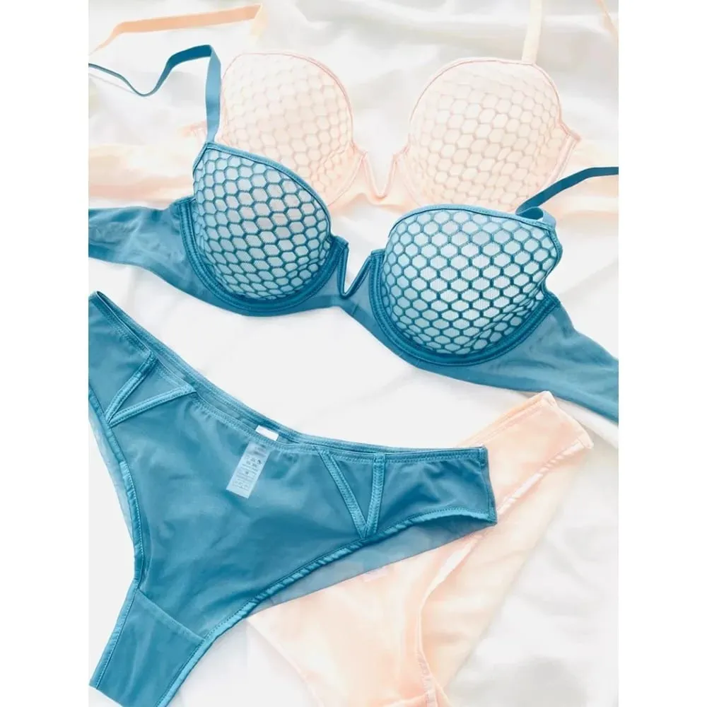 Half Cup Minimizer Bra For Women Summer Ultra Thin Soft Underwire Push‑Up French Deep V Neck Plus Size Brassiere 34‑44 B-C CUP — image 1