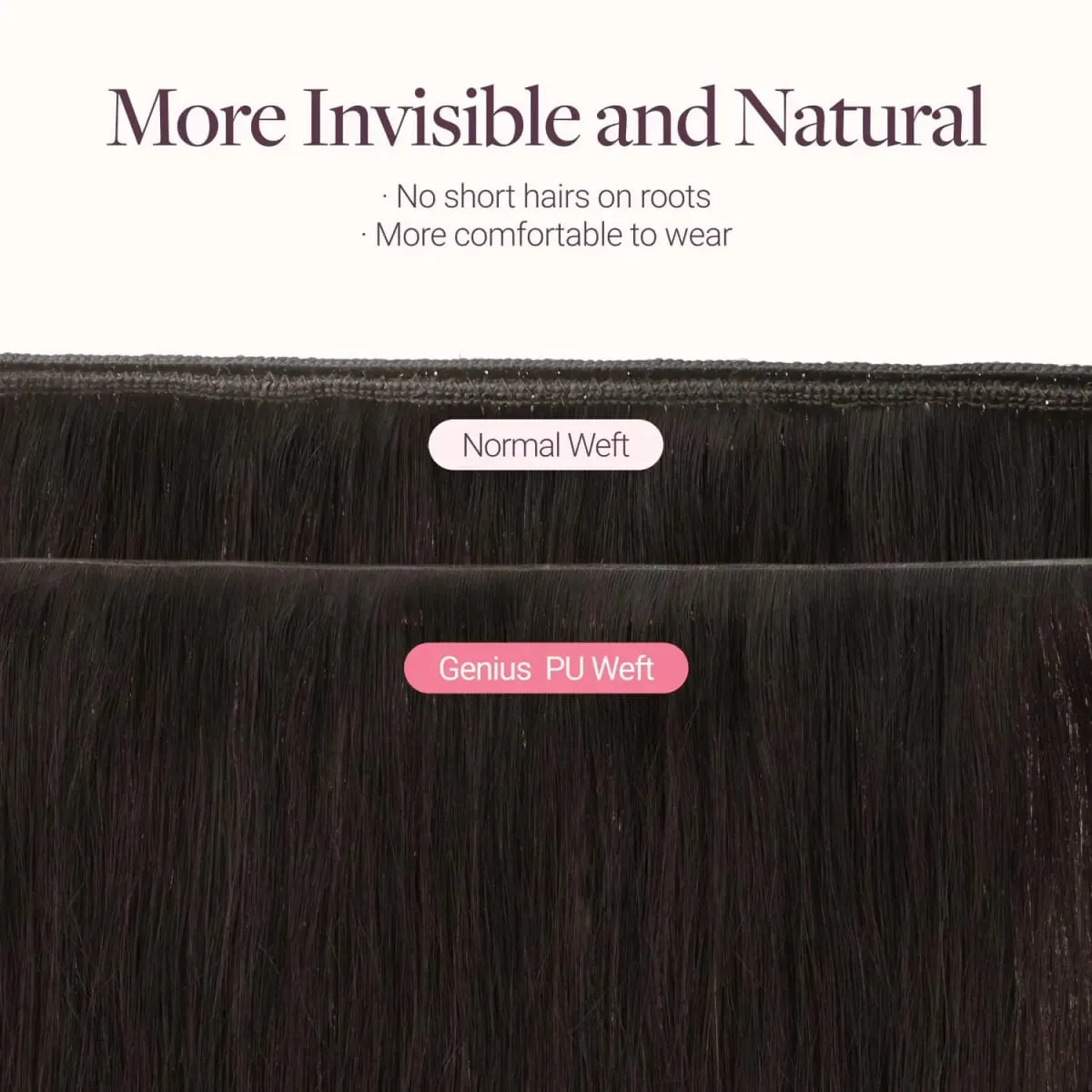 Tape In Weft Hair Extensions Human Hair PU Long Weft Tape In Hair Extensions Real Human Hair Silky Easy to Use Remy 12-20 inch — image 5